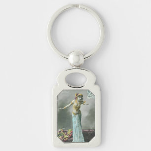 Vintage Mata Hari Postcard Key Ring