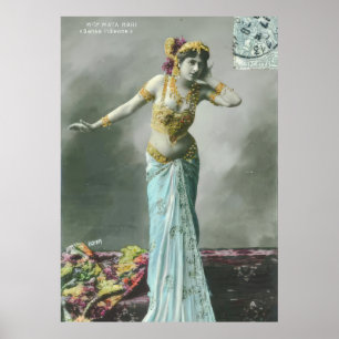 Vintage Mata Hari Postcard Poster