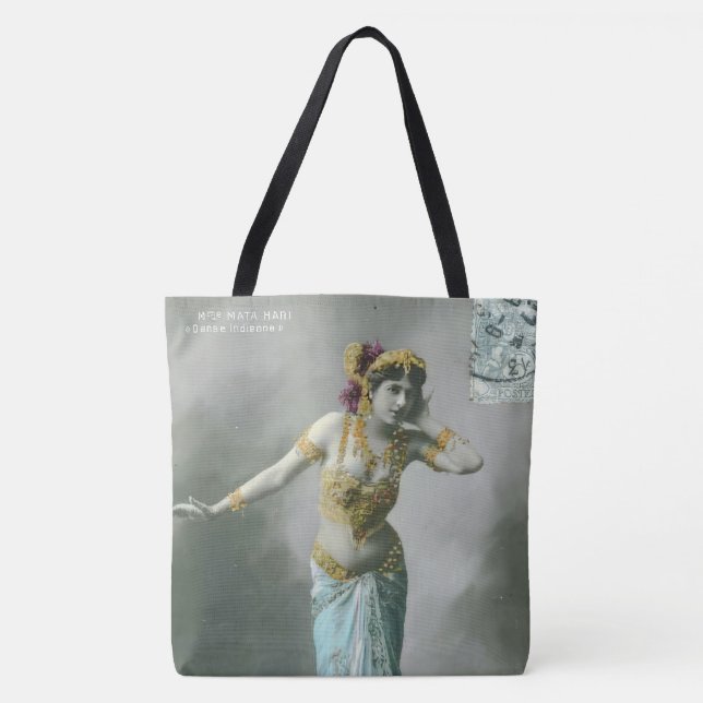 Vintage Mata Hari Postcard Tote Bag (Front)