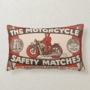 Vintage matchbox cover lumbar cushion