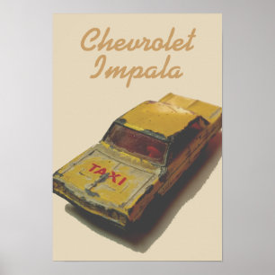 Vintage MatchBox Yellow Cab Poster