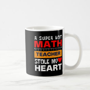 Vintage Math Saying Super Hot Teacher Heart Humor  Coffee Mug