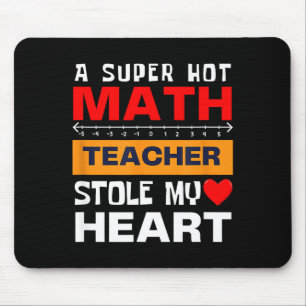 Vintage Math Saying Super Hot Teacher Heart Humor Mouse Mat