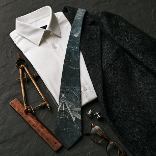Vintage Mathematics & Geometry Chalkboard Academic Tie