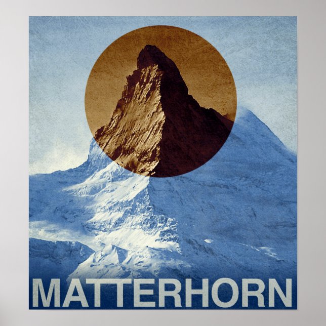 Vintage Matterhorn Switzerland Travel Poster (Front)