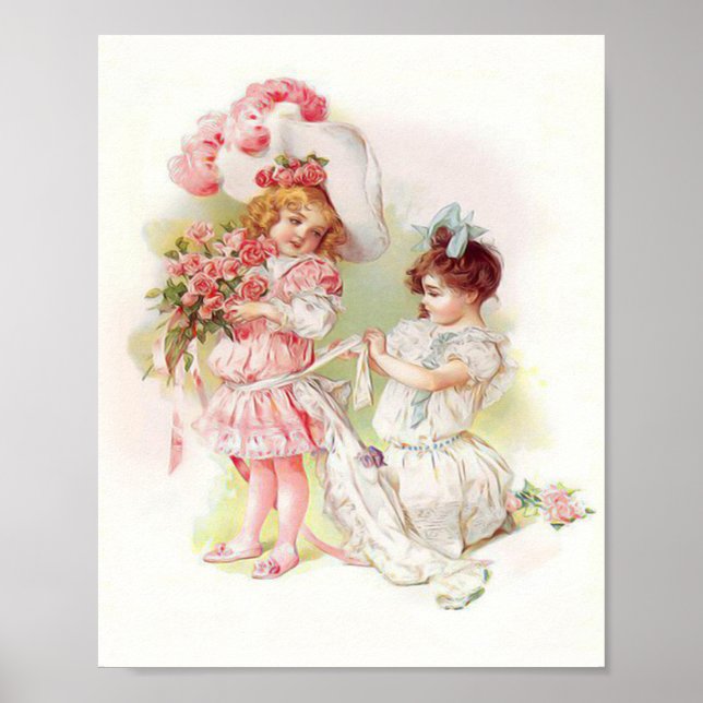 Vintage Maud Humphrey Playing Bridesmaids Print (Front)