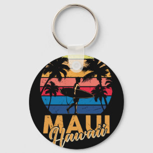Vintage Maui Hawaii Hawaiian Beach Surfing 70's Key Ring
