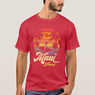 Vintage Maui Hawaii Hawaiian Beach Surfing 70s Su  T-Shirt