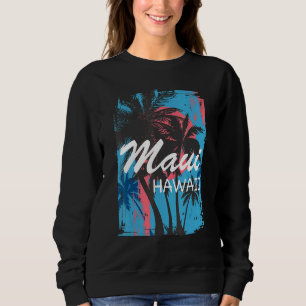 Vintage Maui Hawaii Hawaiian Island Palm Tree Beac Sweatshirt
