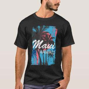Vintage Maui Hawaii Hawaiian Island Palm Tree Beac T-Shirt
