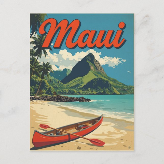 Vintage Maui Hawaii Travel Postcard (Front)