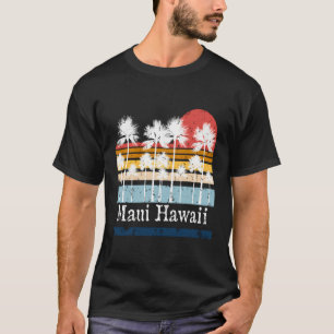 Vintage Maui Hawaii Tropical Palm Trees Graphic Co T-Shirt