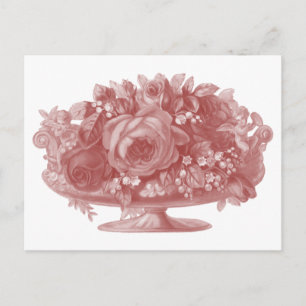 Vintage Mauve Flower Arrangement Postcard