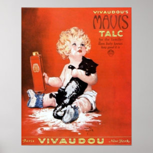 Vintage Mavis Talcum Powder Advertisement Poster
