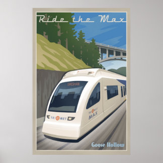 Vintage Max Light Rail Travel Poster