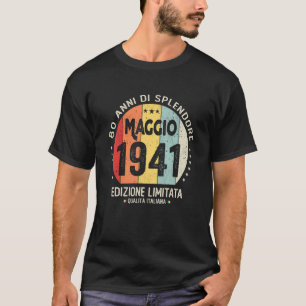 Vintage May 1941 Women Men 80th Birthday T-Shirt