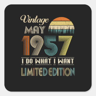 Vintage May 1957 What I Want Limited Edition Square Sticker