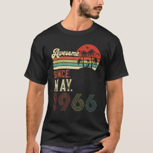 Vintage May 1966 56th Birthday Retro 56 Years Old T-Shirt