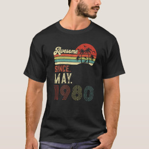 Vintage May 1980 42th Birthday Retro 42 Years Old T-Shirt
