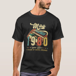 Vintage MAY 1980 Made In 1980 40Th Birthday 40 Yea T-Shirt