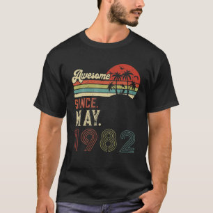Vintage May 1982 40Th Birthday Retro 40 Years Old T-Shirt