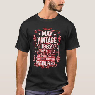 Vintage May 1982 40Th Birthday Taurus Gemini Limit T-Shirt