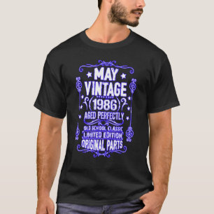 Vintage May 1986 36th Birthday Taurus Gemini T-Shirt