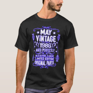 Vintage May 1986 36th Birthday Taurus Gemini T-Shirt