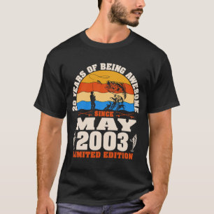 Vintage May 2003  20 Year Old Fishing  20th Birthd T-Shirt