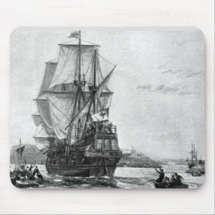 Vintage Mayflower scene Mouse Mat
