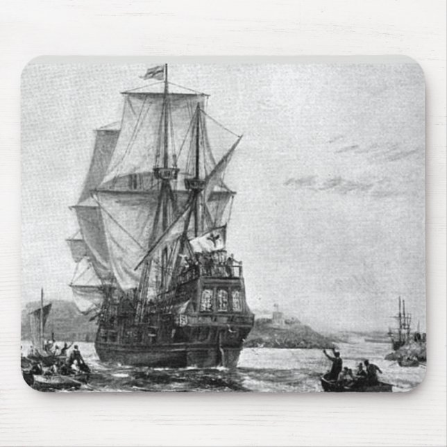 Vintage Mayflower scene Mouse Mat (Front)