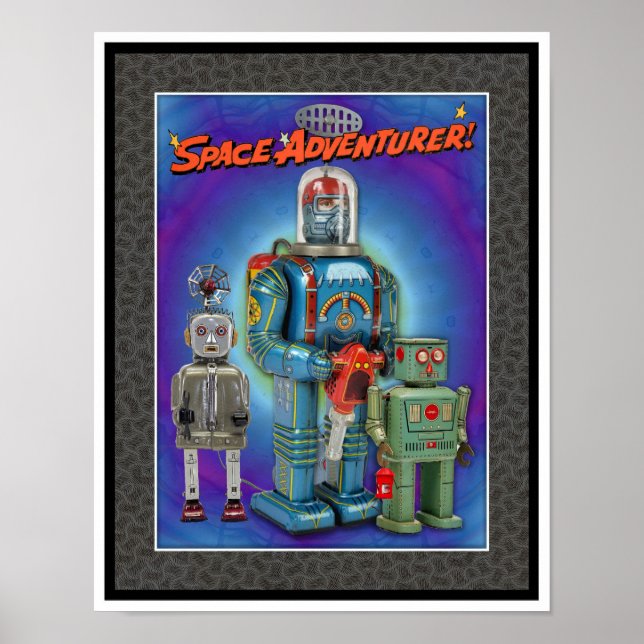 VINTAGE MCM SPACE TOYS PRINT (Front)