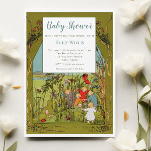 Vintage Meadow Babies Gender Neutral Baby Shower Invitation