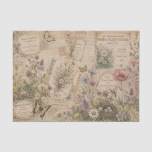 Vintage Meadow Floral Wildflowers Seed Catalogues Tissue Paper