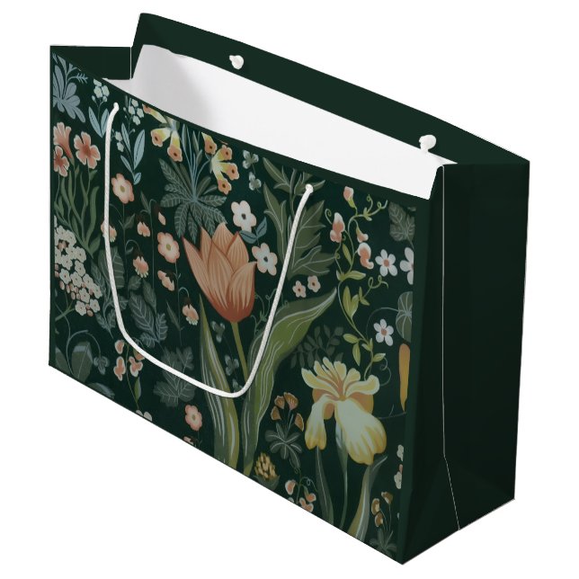 Vintage Meadow Tapestry Large Gift Bag (Front Angled)