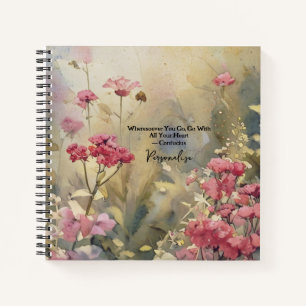 Vintage Meadow WildFlowers Confucius Quote Journal