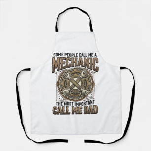 Vintage Mechanic Dad Gear Wrench Father Design_1 Apron