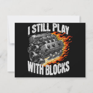 Vintage Mechanic Garage Car Engine I Still Play Wi Invitation