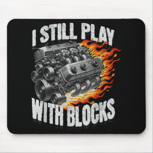Vintage Mechanic Garage Car Engine I Still Play Wi Mouse Mat