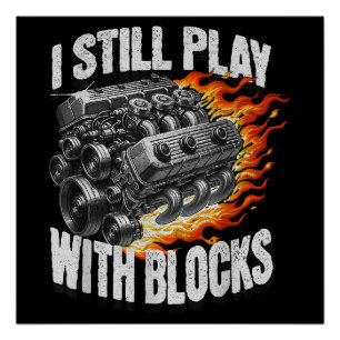 Vintage Mechanic Garage Car Engine I Still Play Wi Poster