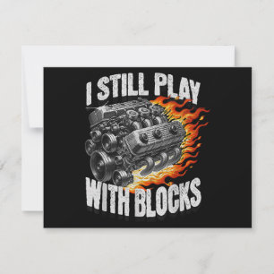 Vintage Mechanic Garage Car Engine I Still Play Wi Thank You Card