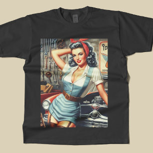 Vintage Mechanic Pin Up T-Shirt