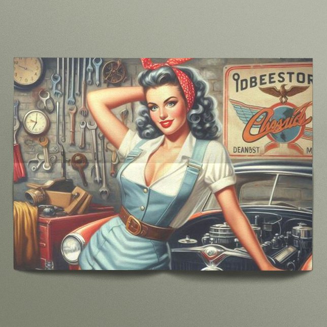 Vintage Mechanic Pin Up Tissue Paper (Creator Uploaded)