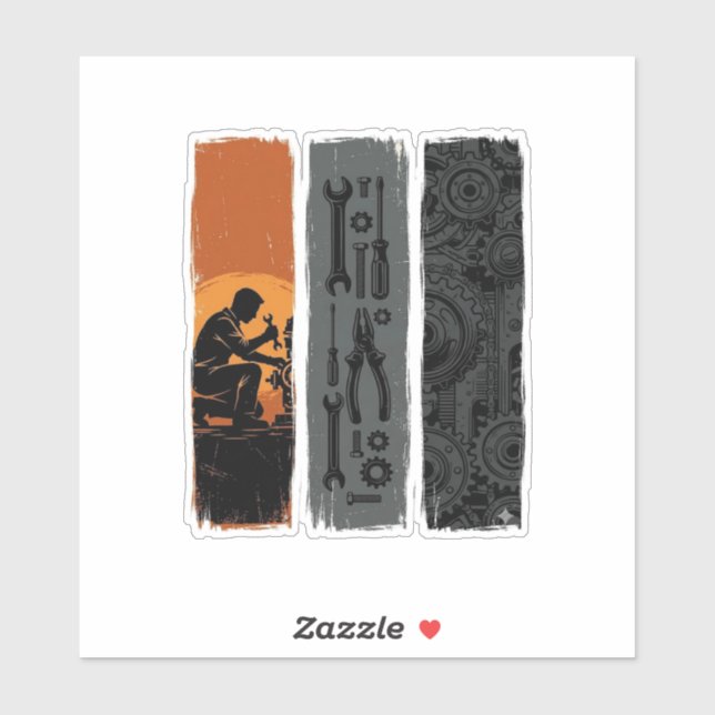 Vintage Mechanic Tools Gear Triptych Shirt Design_ (Sheet)
