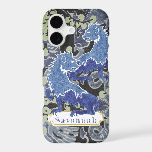 Vintage Mediaeval Art Featuring Blue Lions