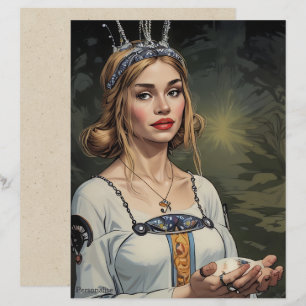 Vintage Mediaeval Bride Tiara Scrapbook Paper