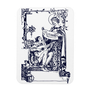 Vintage Mediaeval Christmas Carolers Art Nouveau Magnet