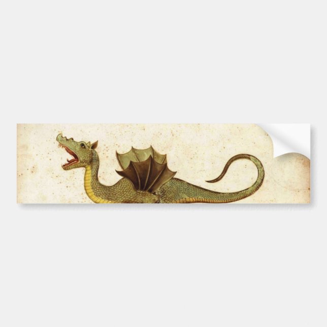 Vintage Mediaeval Dragon Design Bumper Sticker (Front)