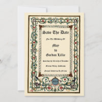 Vintage "Mediaeval" Illuminated Wedding Invitation
