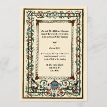 Vintage "Mediaeval" Illuminated Wedding Invitation